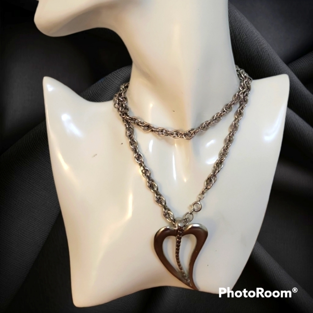 Heart Pendant Chain Coquette Necklace